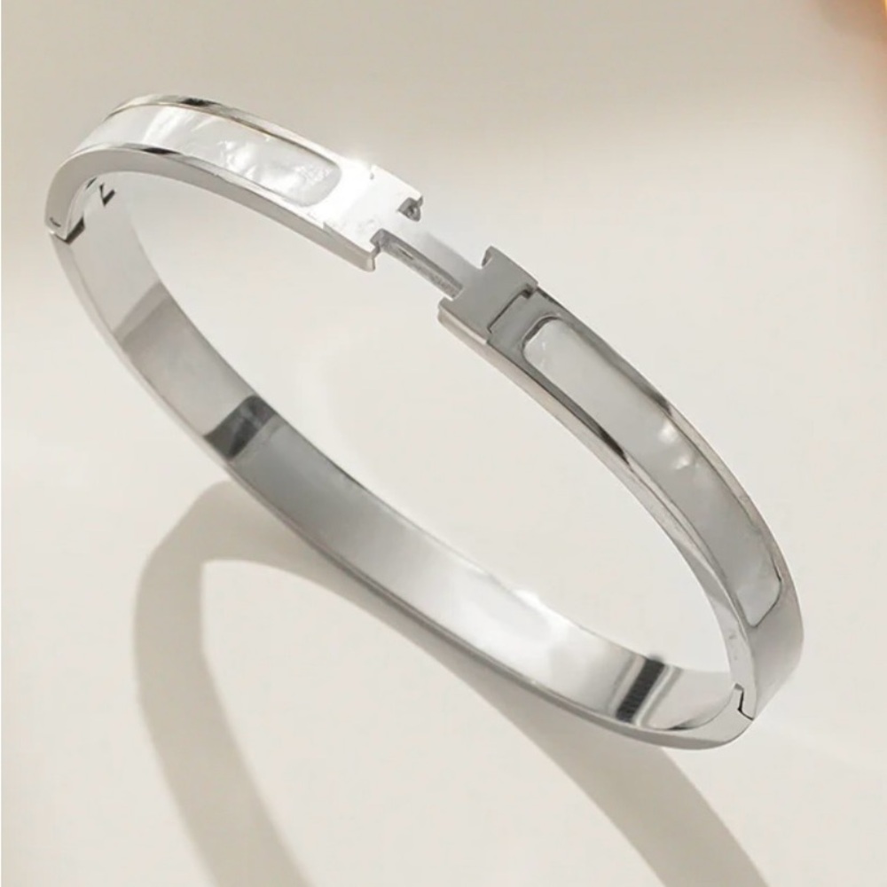 H FRITILLARIA BRACELET Natural Titanium Steel 18K Silver Plated